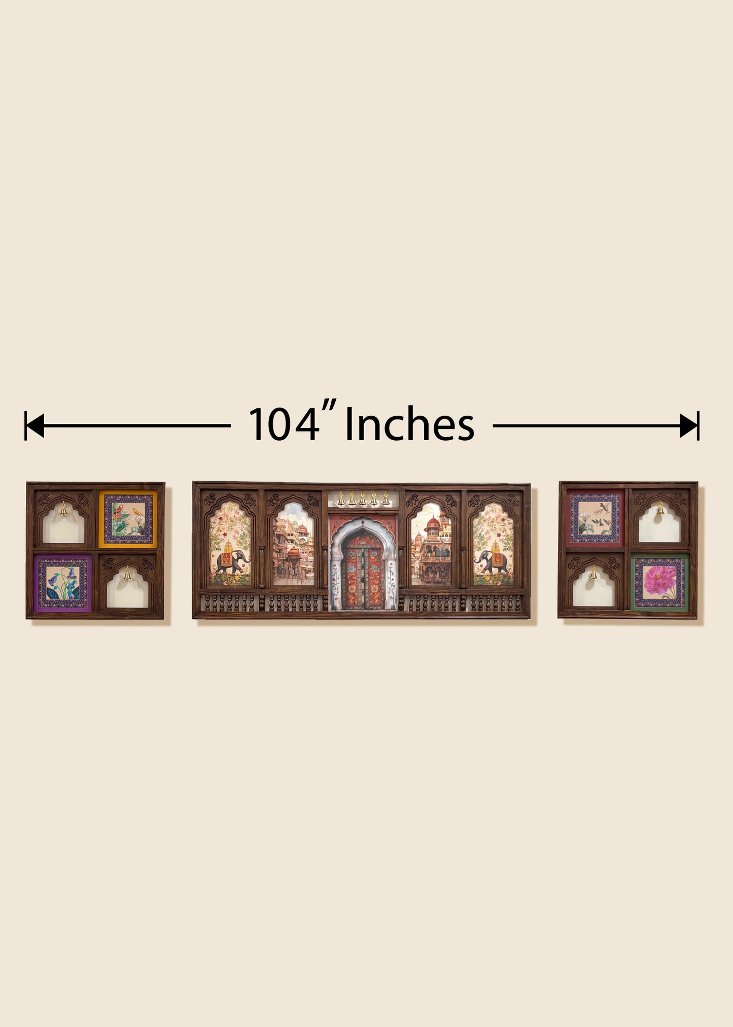 Rang Mahal Wooden Wall Art - Jaipur Jharokha Inspired - Decor By The Way