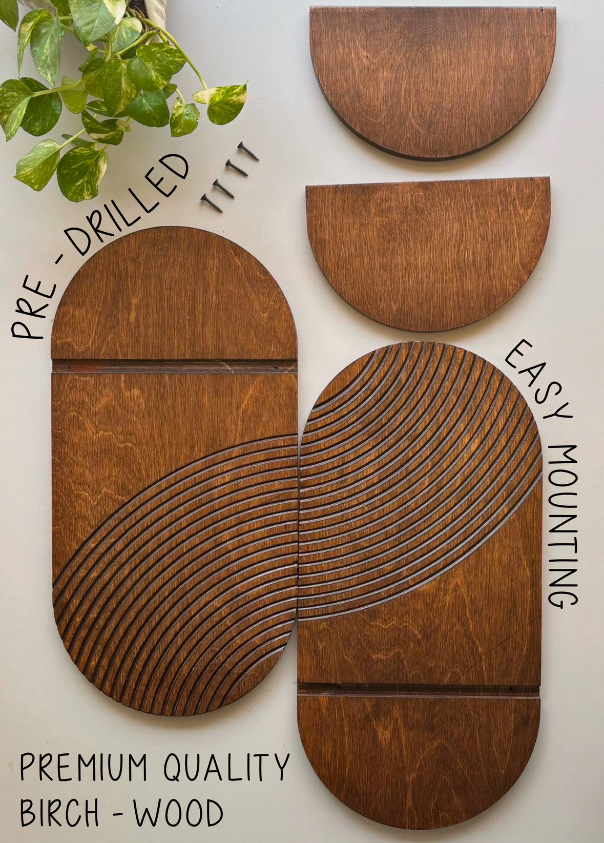 Oval Wooden Wall Shelf- Set of Two - Decor By The Way