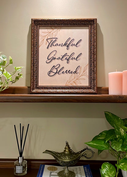 Thankful Grateful Blessed Antique Frame - Decor By The Way