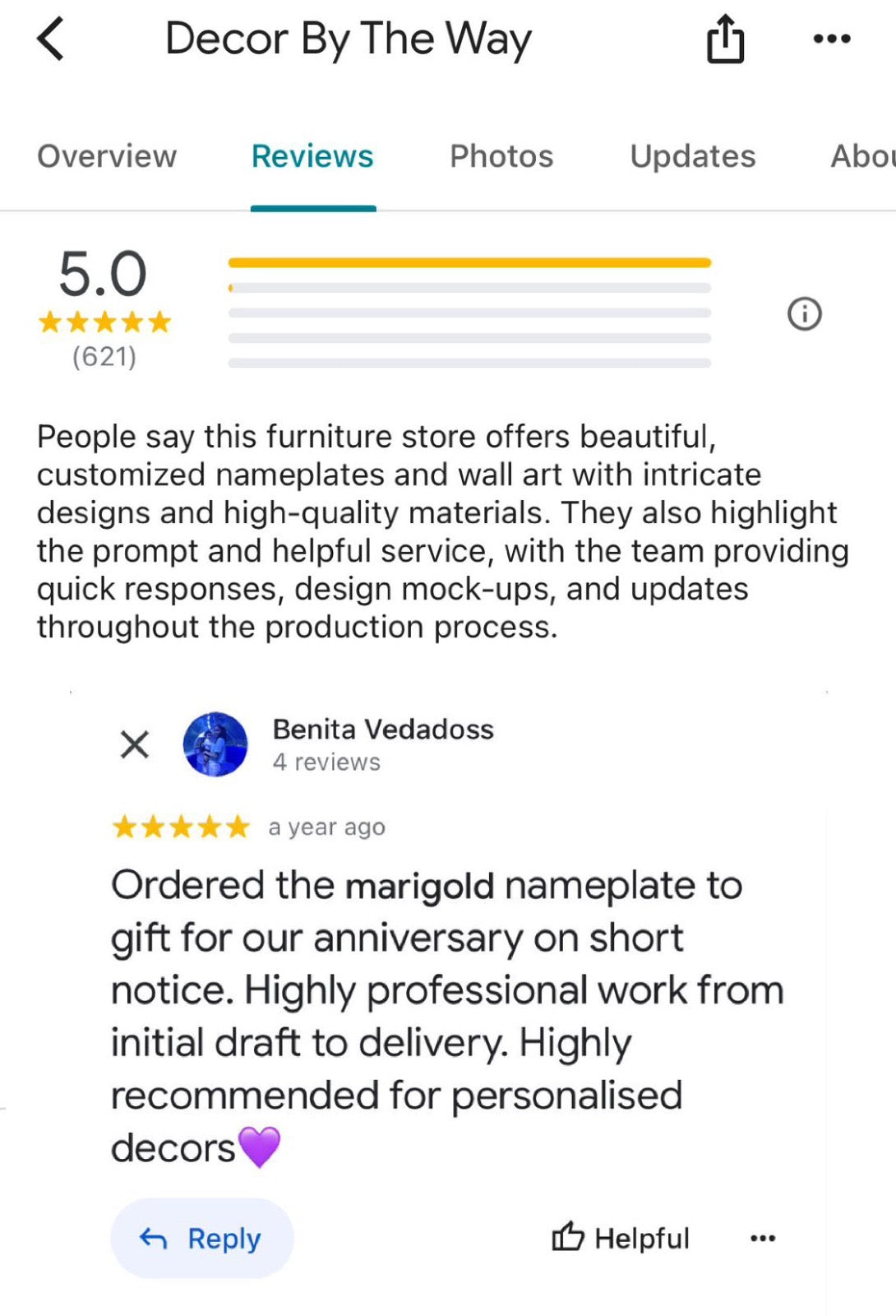 Marigold Name Plate for Home - Decor By The Way