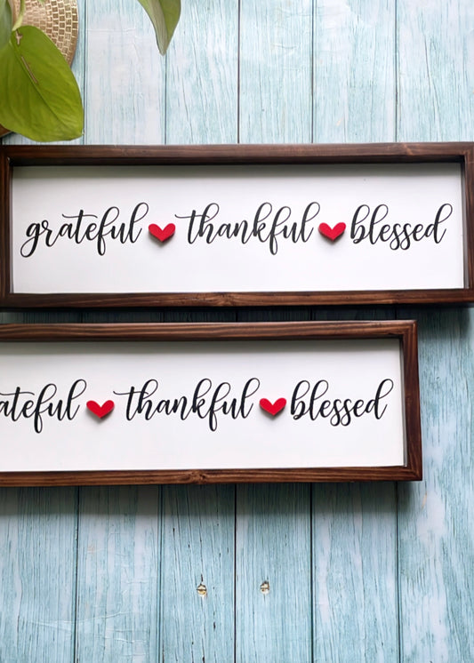 Grateful Thankful Blessed Frame - Decor By The Way
