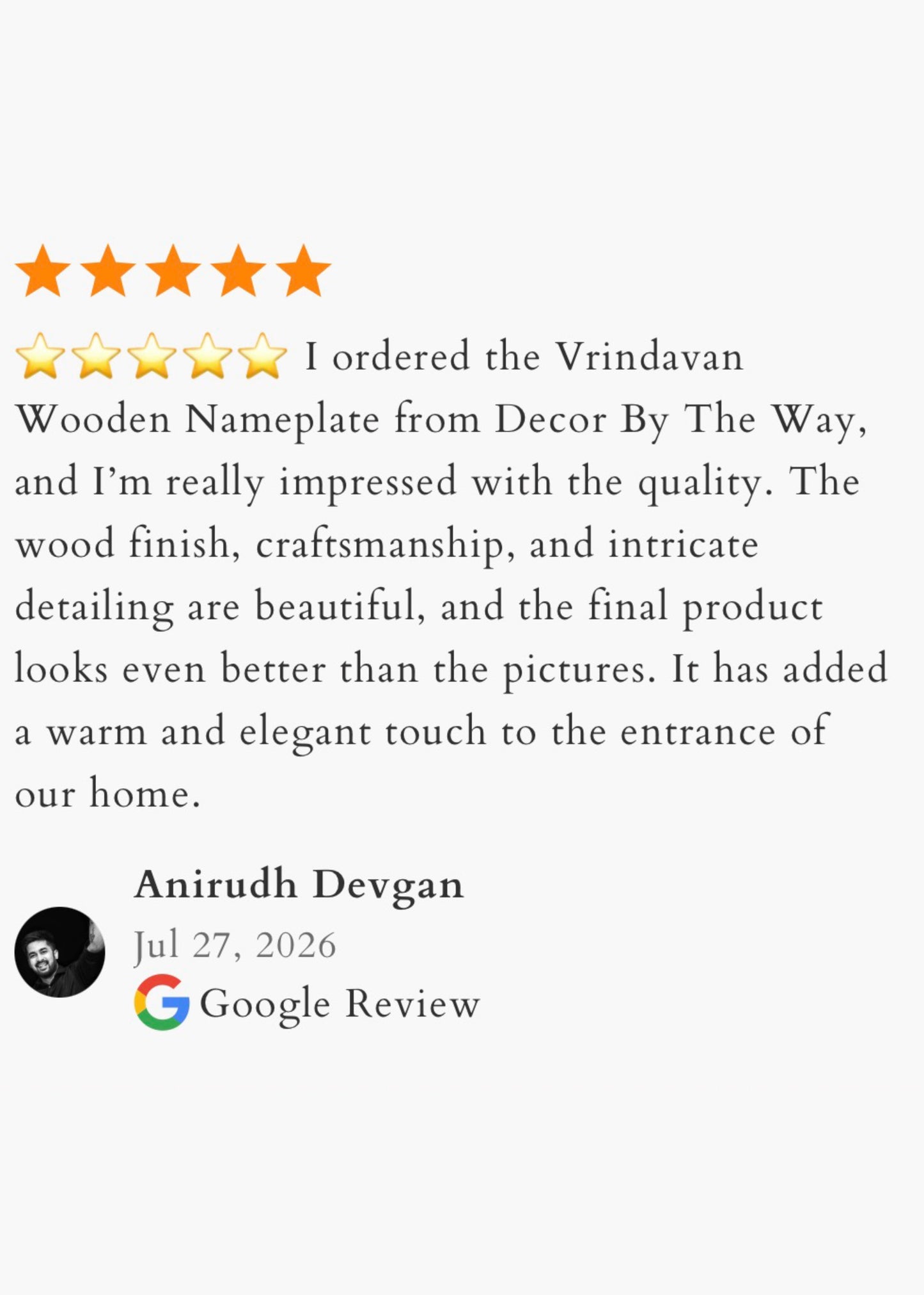 Vrindavan - Wooden Nameplate for Home with Brass Bell - Decor By The Way