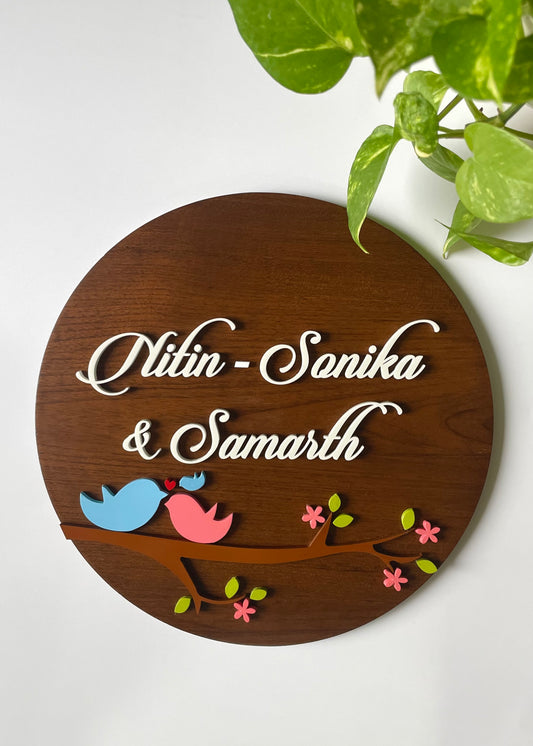 Round Birdie Name Sign - Decor By The Way