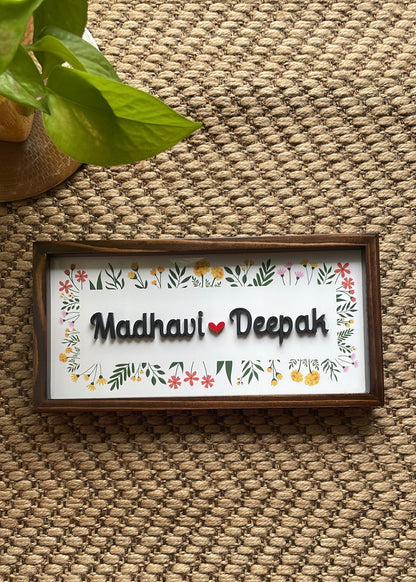Floral Bliss Name Plate for Home - Decor By The Way