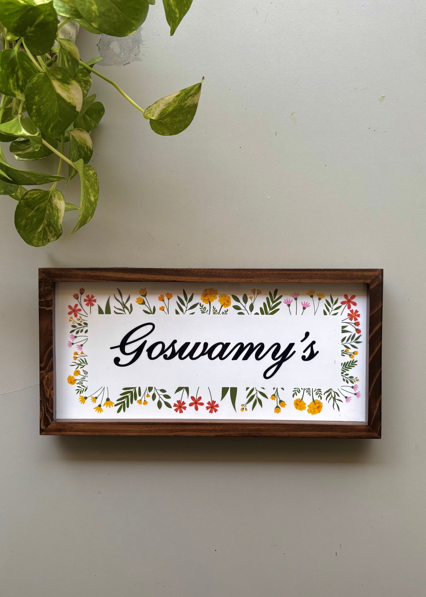 Floral Bliss Name Plate for Home - Decor By The Way