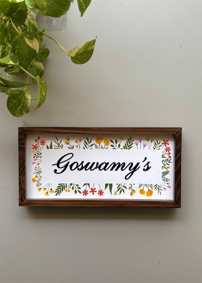 Floral Bliss Name Plate for Home - Decor By The Way