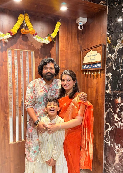 Pichwai Name Plate With Brass Bells - Decor By The Way