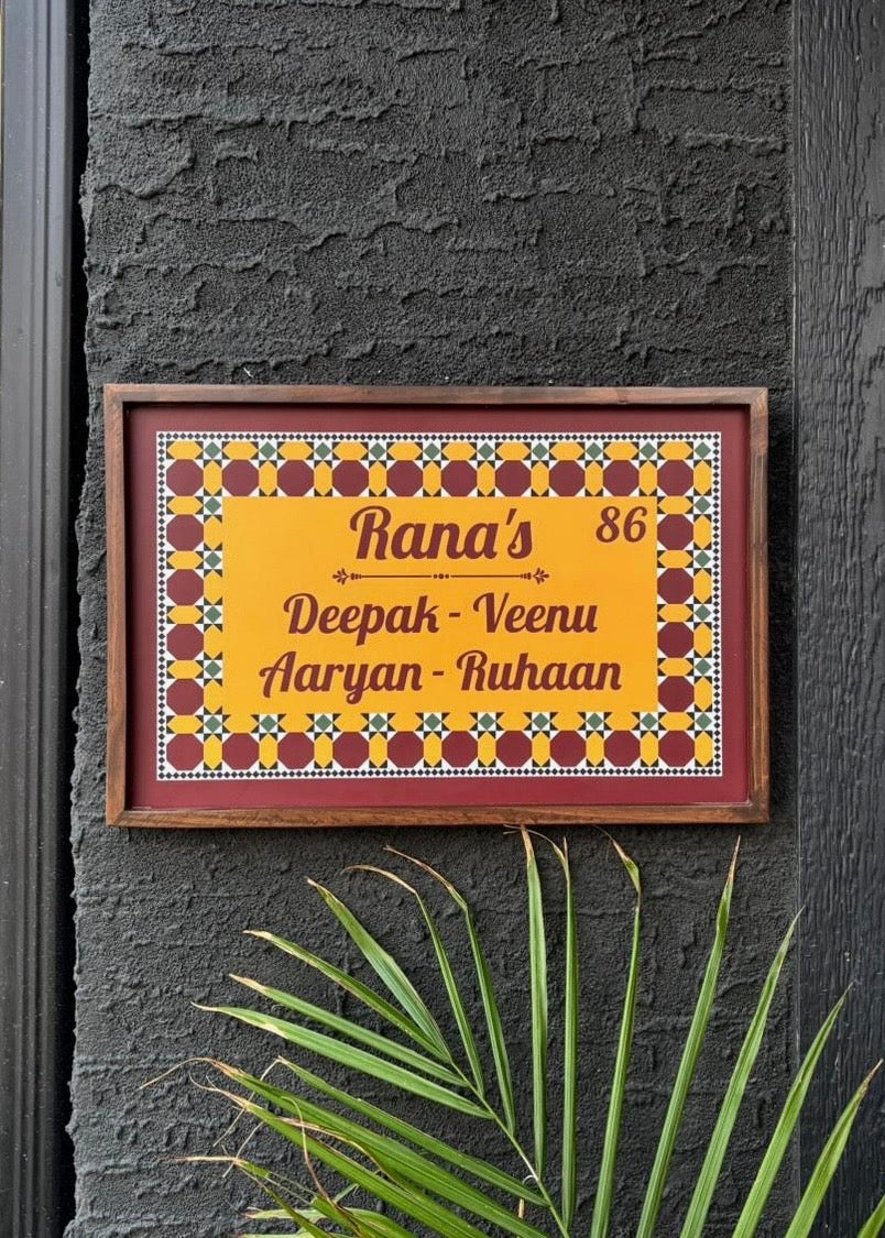Athangudi Name Plate for Home - Decor By The Way