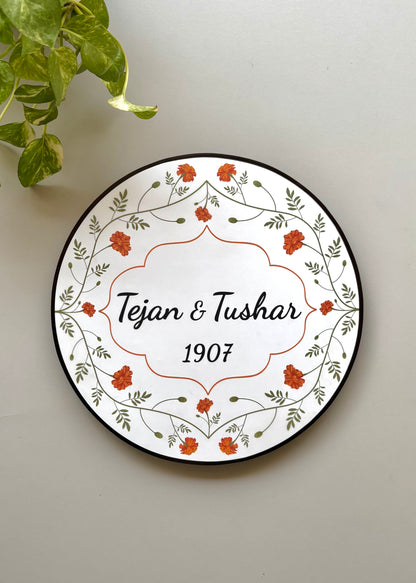 Marigold Round Name Plate - Decor By The Way