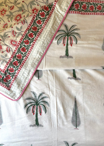 Taru 100% Mulmul Cotton Reversible AC Dohar – Hand Block Printed - Decor By The Way