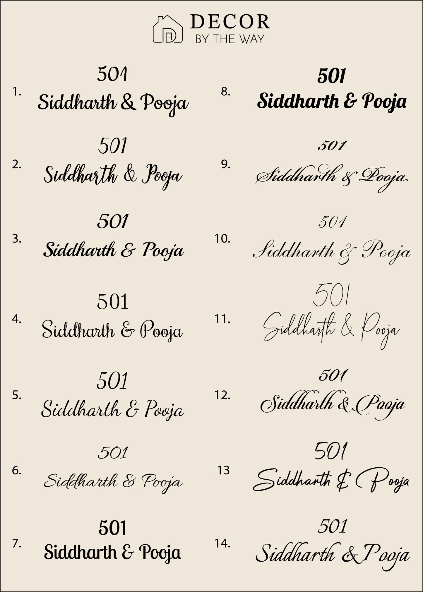 Marigold Round Name Plate - Decor By The Way