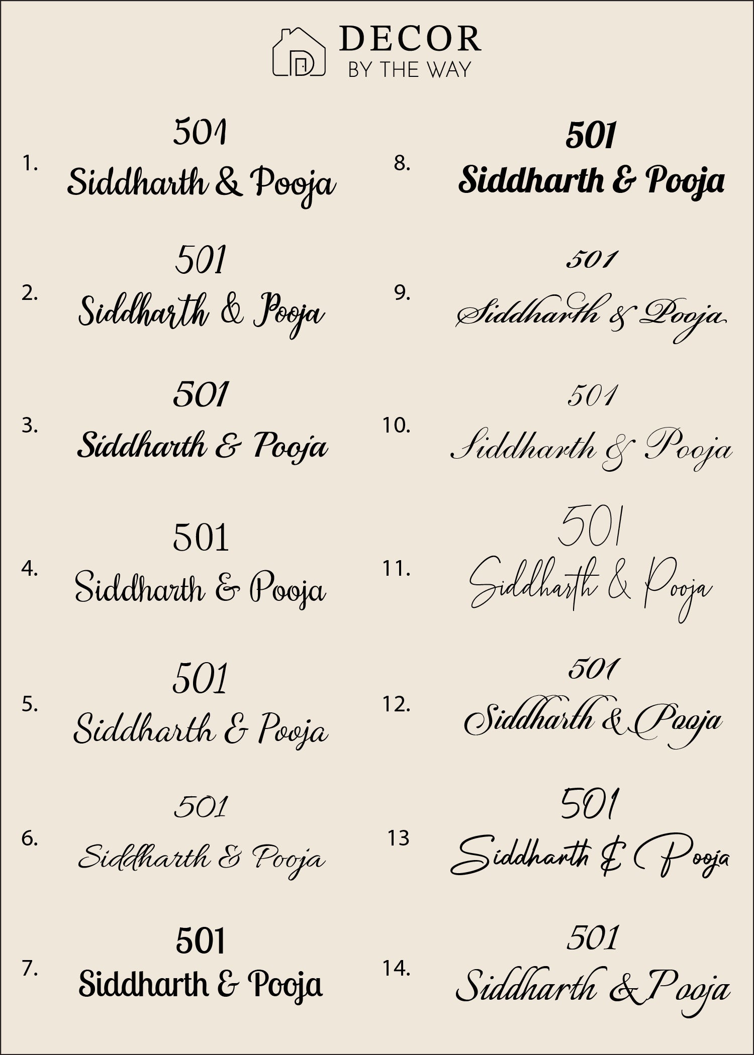 Marigold Round Name Plate - Decor By The Way