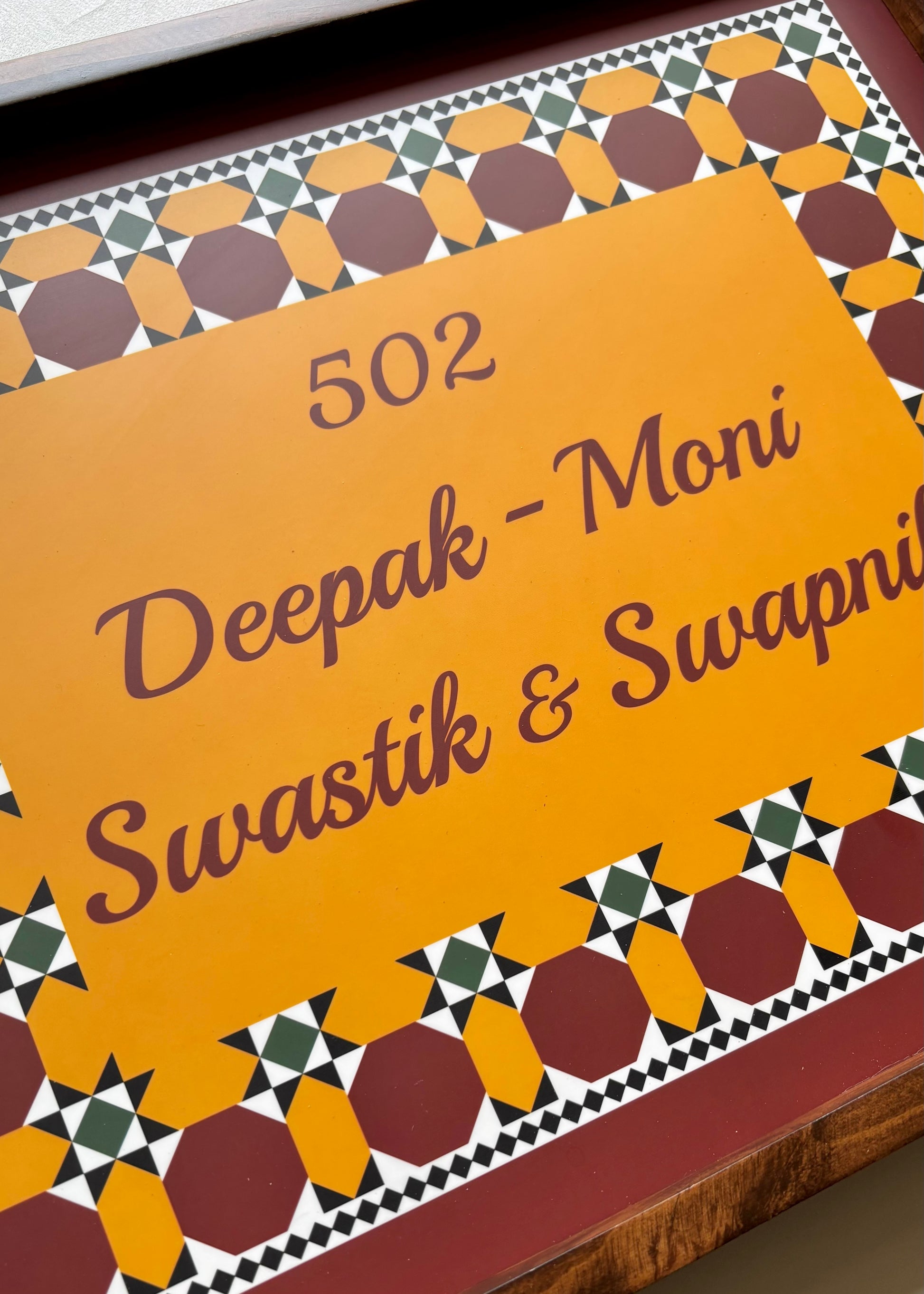 Athangudi Name Plate for Home - Decor By The Way