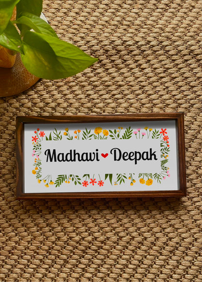 Floral Bliss Name Plate for Home