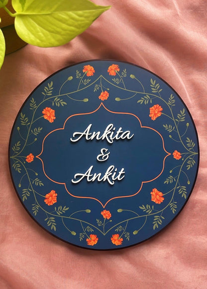 Marigold Round Name Plate - Decor By The Way