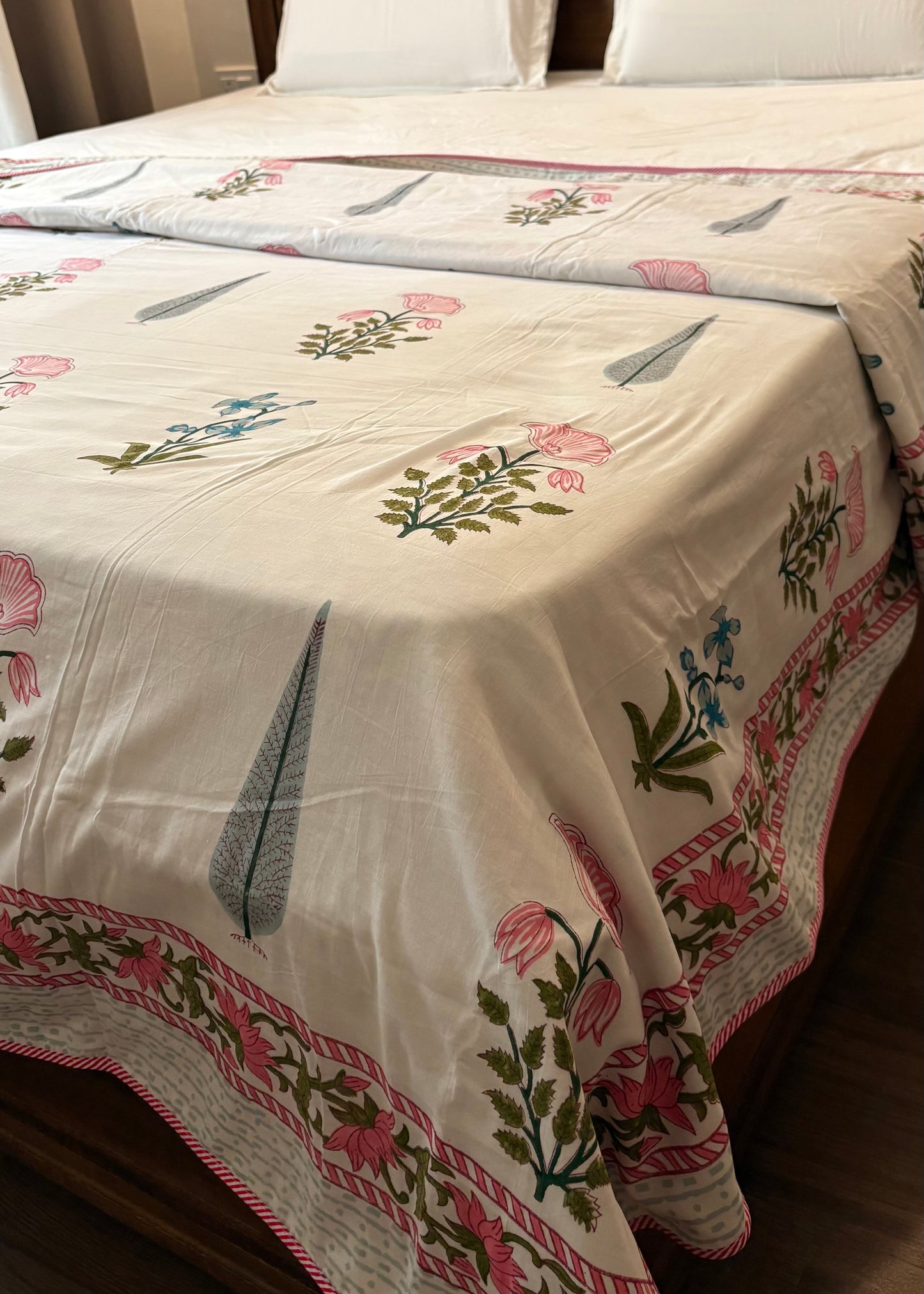 Bahar 100% Mulmul Cotton Reversible AC Dohar – Hand Block Printed - Decor By The Way