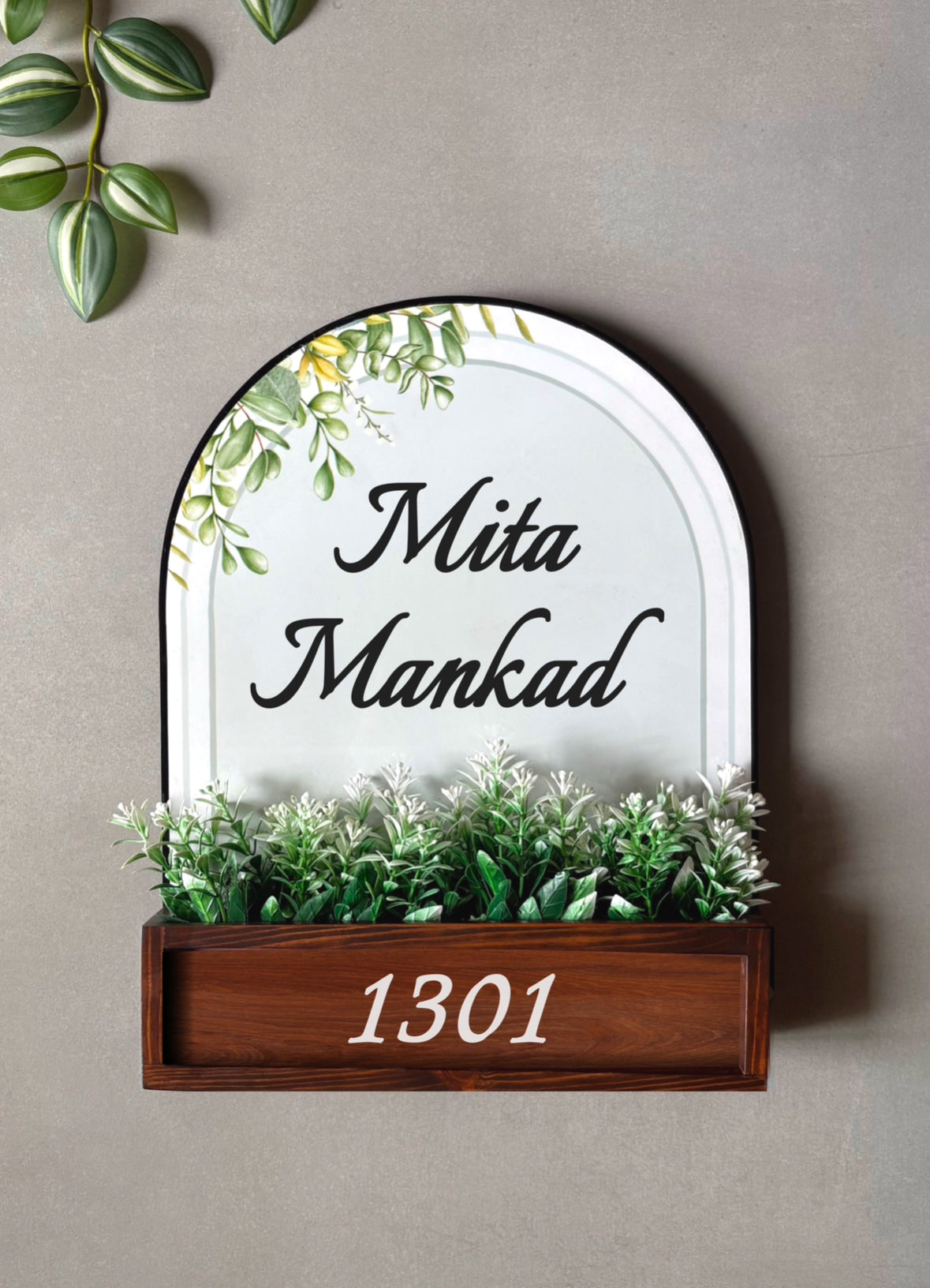 Sage Arch Planter Name Plate