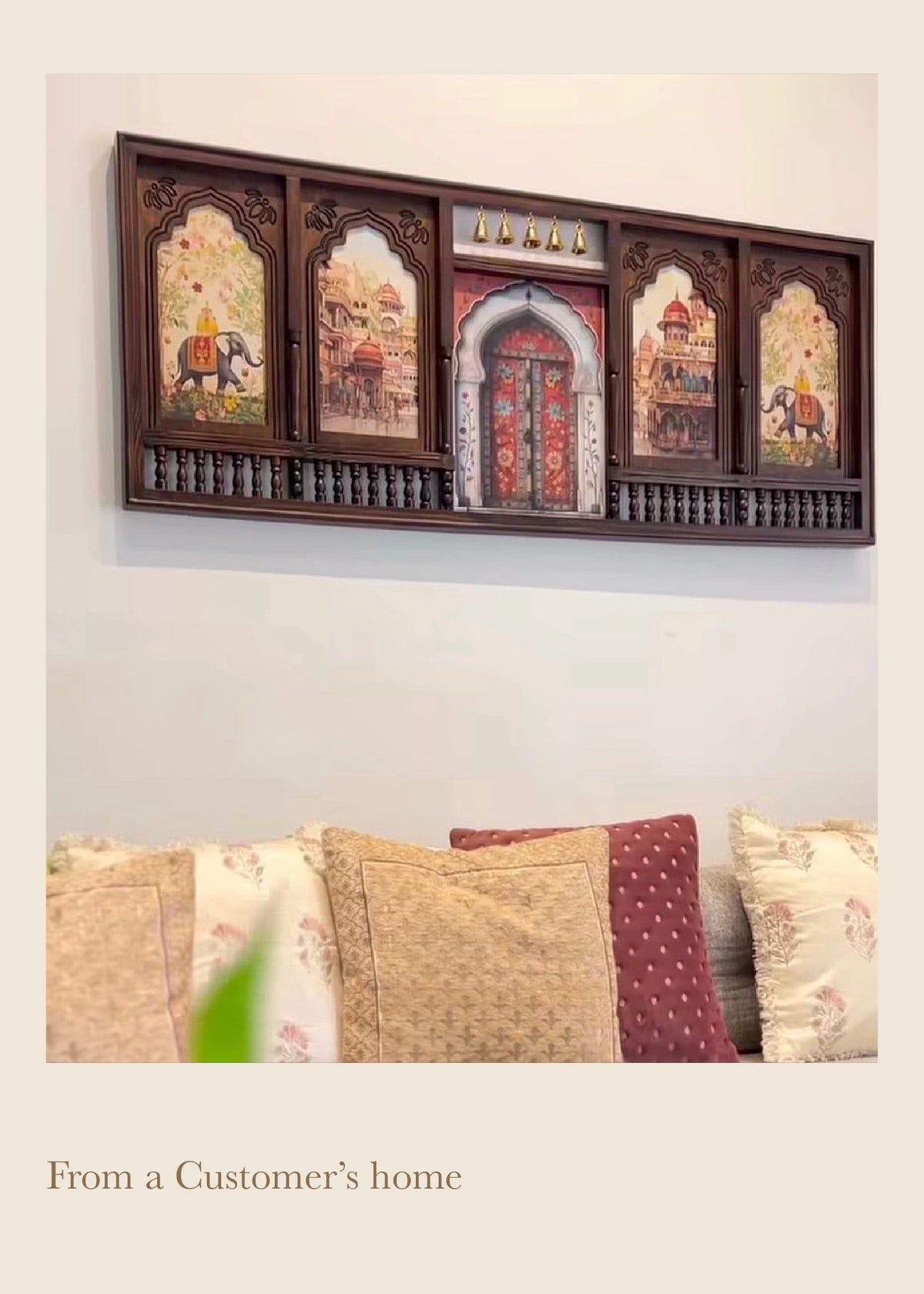 Meera Mahal Wooden Wall Decor – Grand 3D Wooden Artwork for Luxurious Interiors