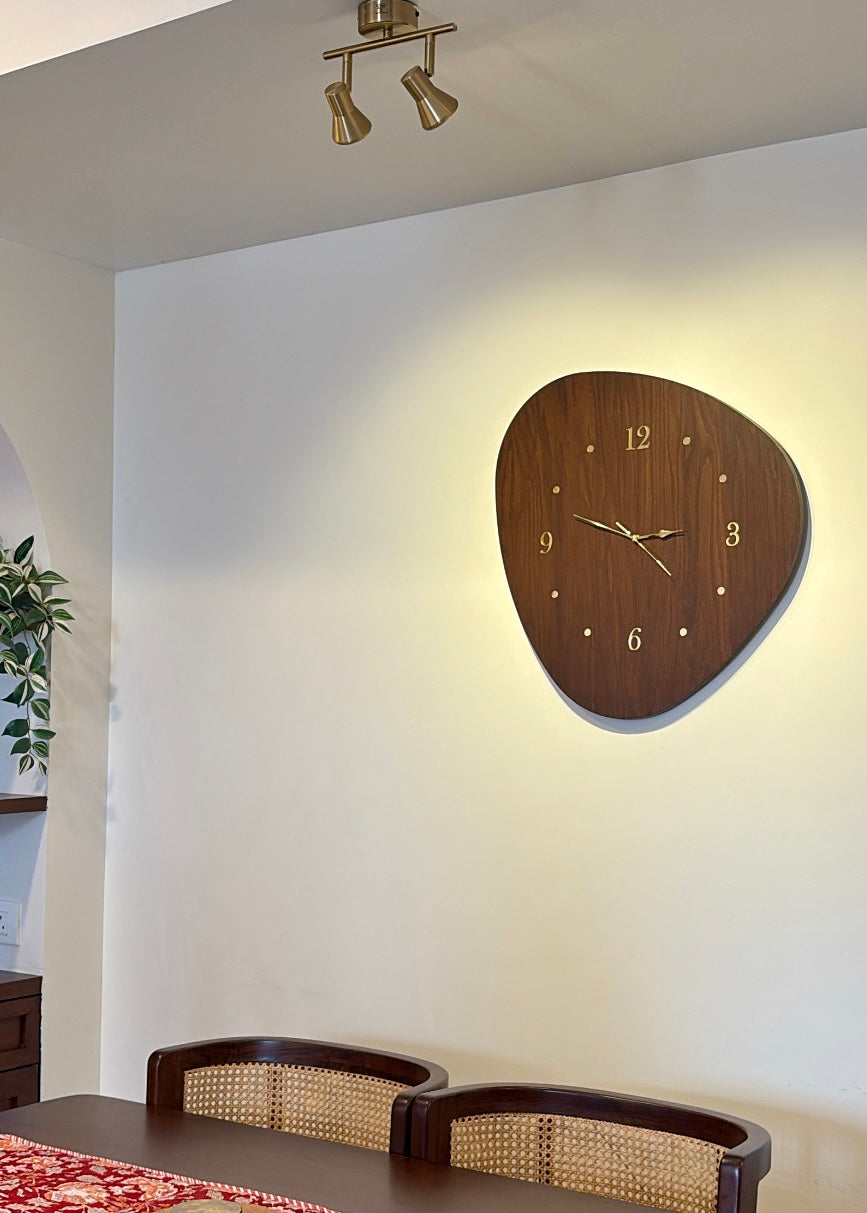 Not So Round Wooden Wall Clock