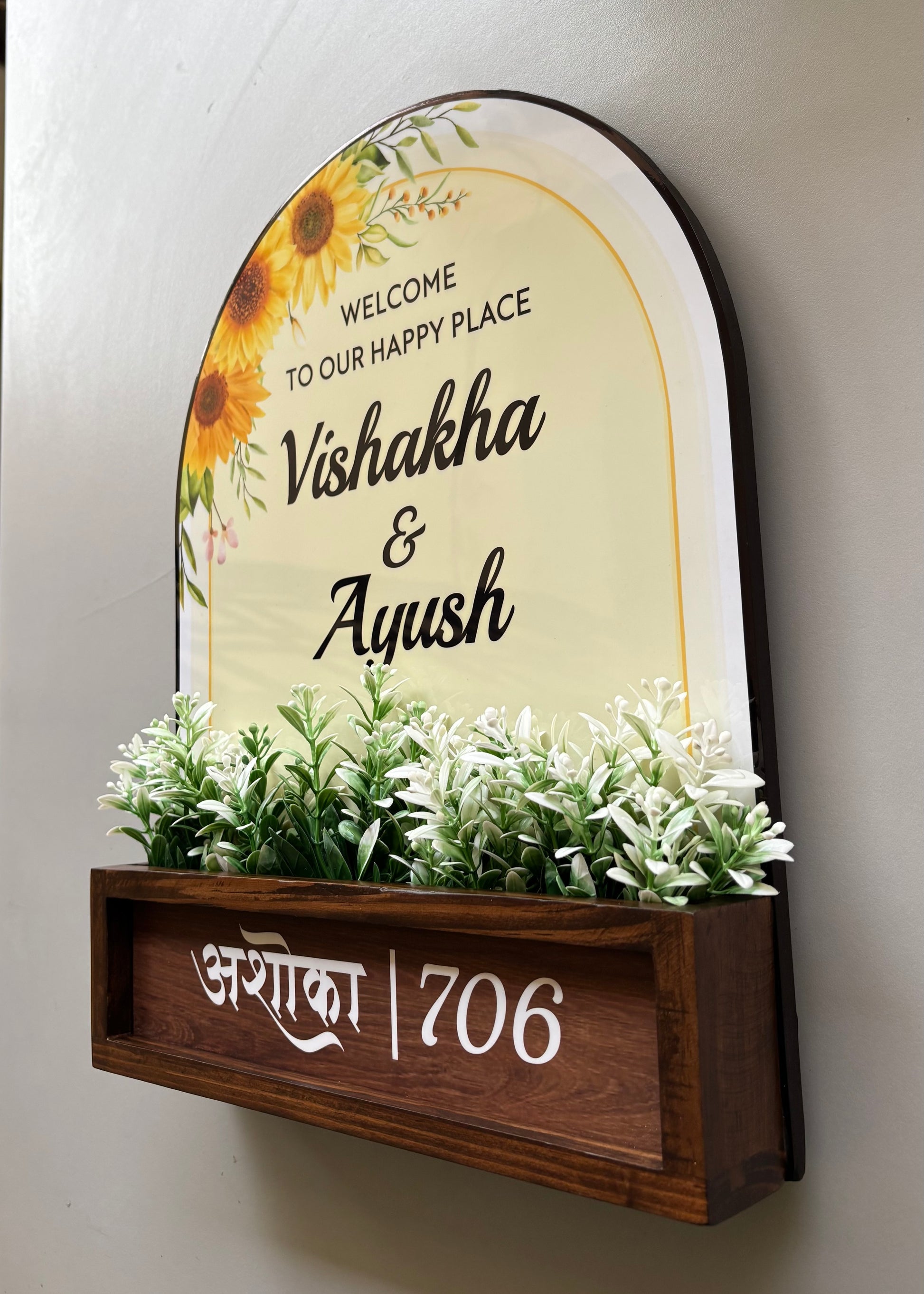 Sunshine Arch Planter Name Plate - Decor By The Way