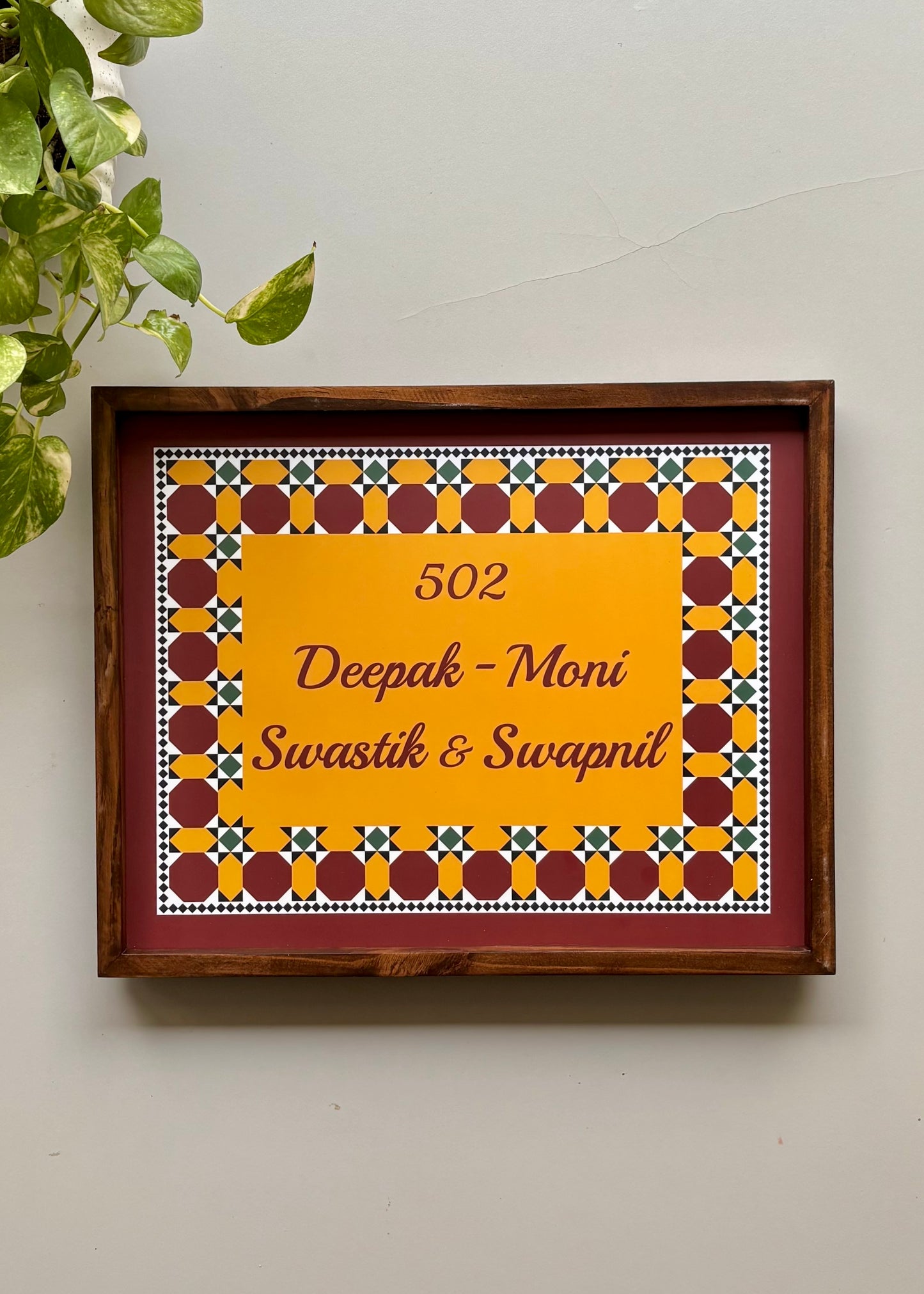 Athangudi Name Plate for Home - Decor By The Way