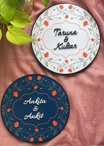 Marigold Round Name Plate - Decor By The Way