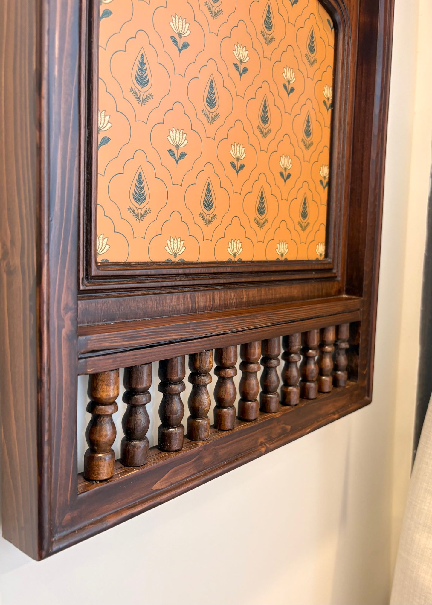 Madhuban Mahal - Vertical Wooden Wall Art with Brass Bells
