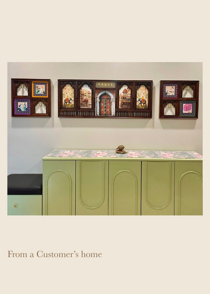 Meera Mahal Wooden Wall Decor – Grand 3D Wooden Artwork for Luxurious Interiors