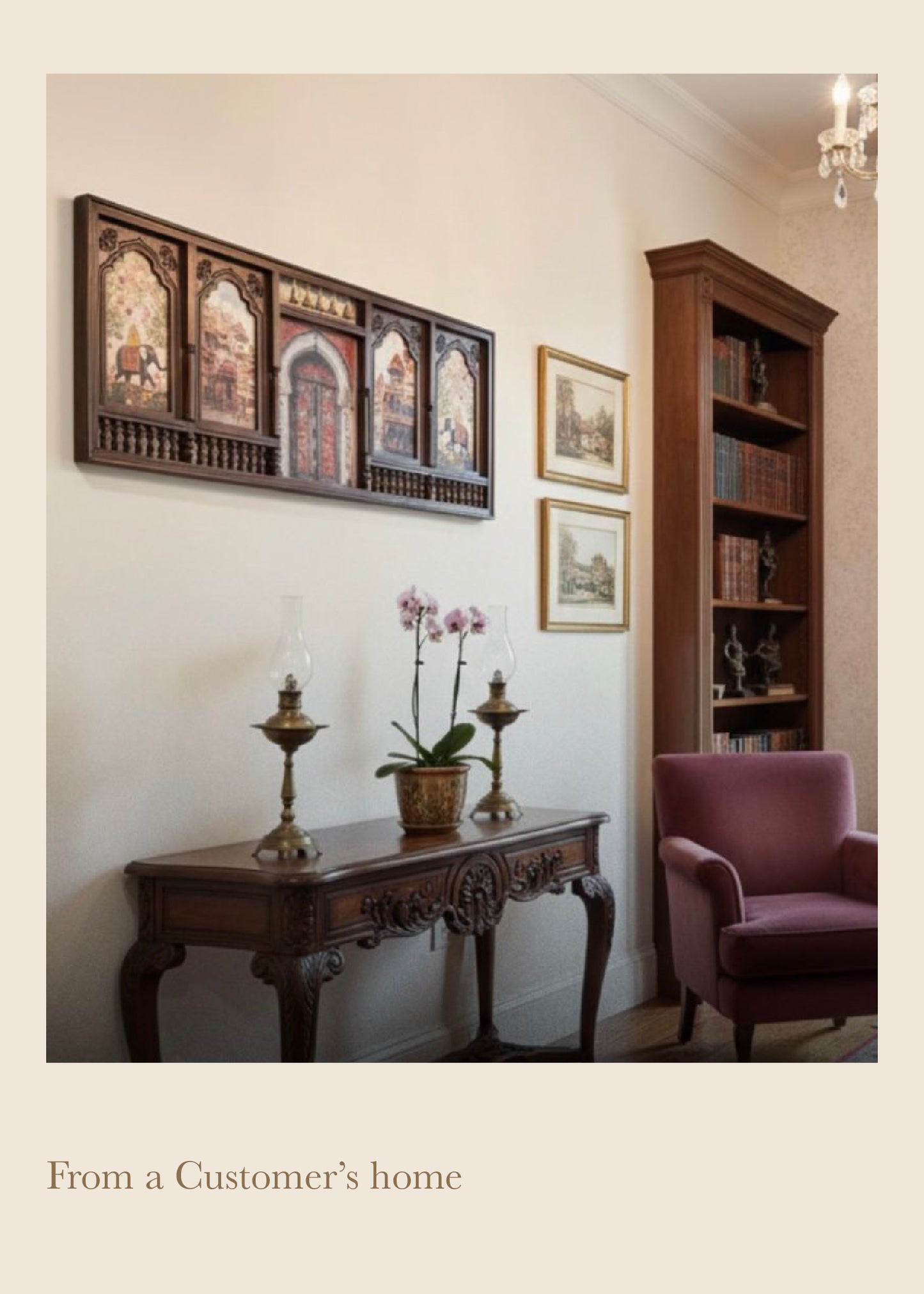 Meera Mahal Wooden Wall Decor – Grand 3D Wooden Artwork for Luxurious Interiors