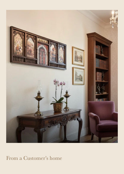 Meera Mahal Wooden Wall Decor – Grand 3D Wooden Artwork for Luxurious Interiors