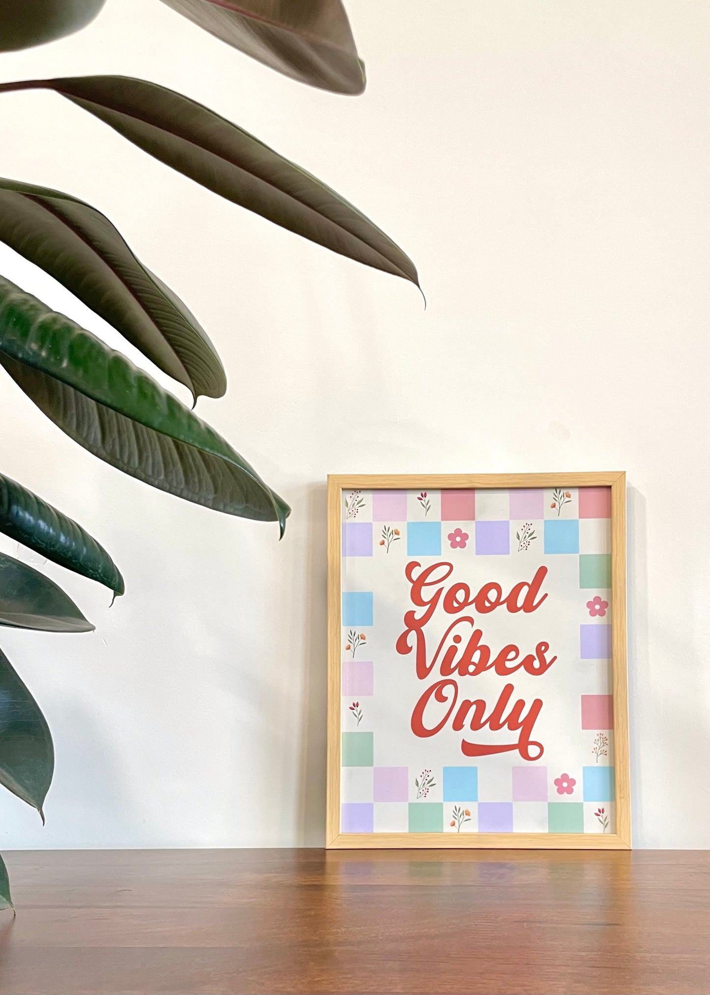 Retro “Good Vibes Only” Wall Frame