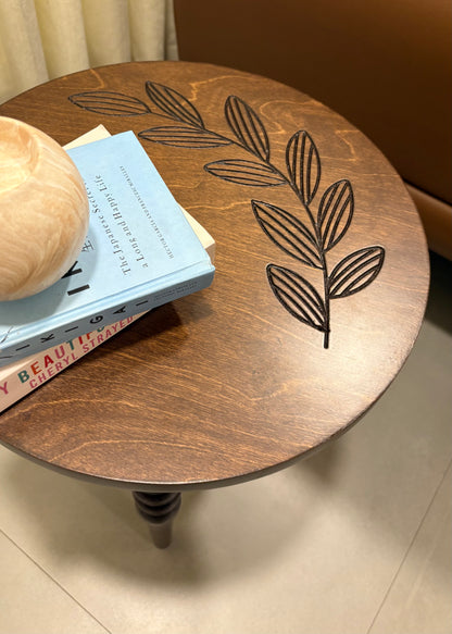 Patrani - Wooden Hand Carved Side Table - Decor By The Way