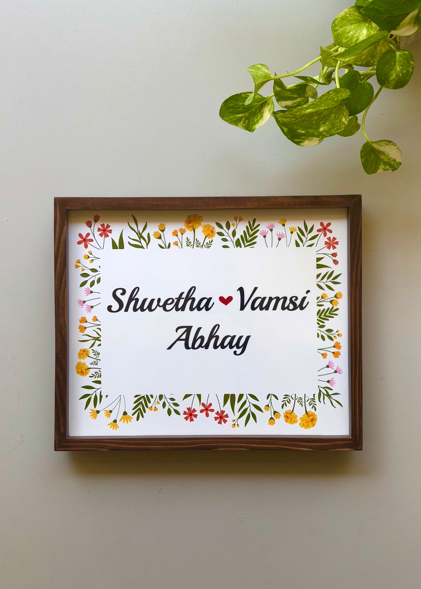 Floral Bliss Name Plate for Home - Decor By The Way