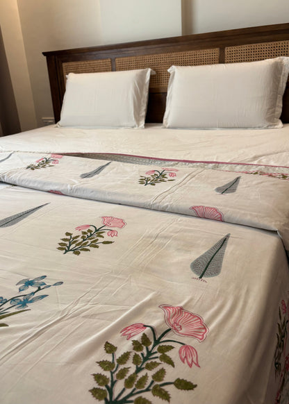 Bahar 100% Mulmul Cotton Reversible AC Dohar – Hand Block Printed - Decor By The Way