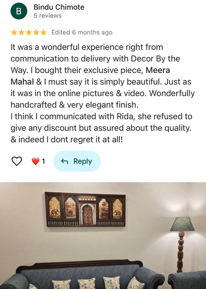 Meera Mahal Wooden Wall Decor – Grand 3D Wooden Artwork for Luxurious Interiors