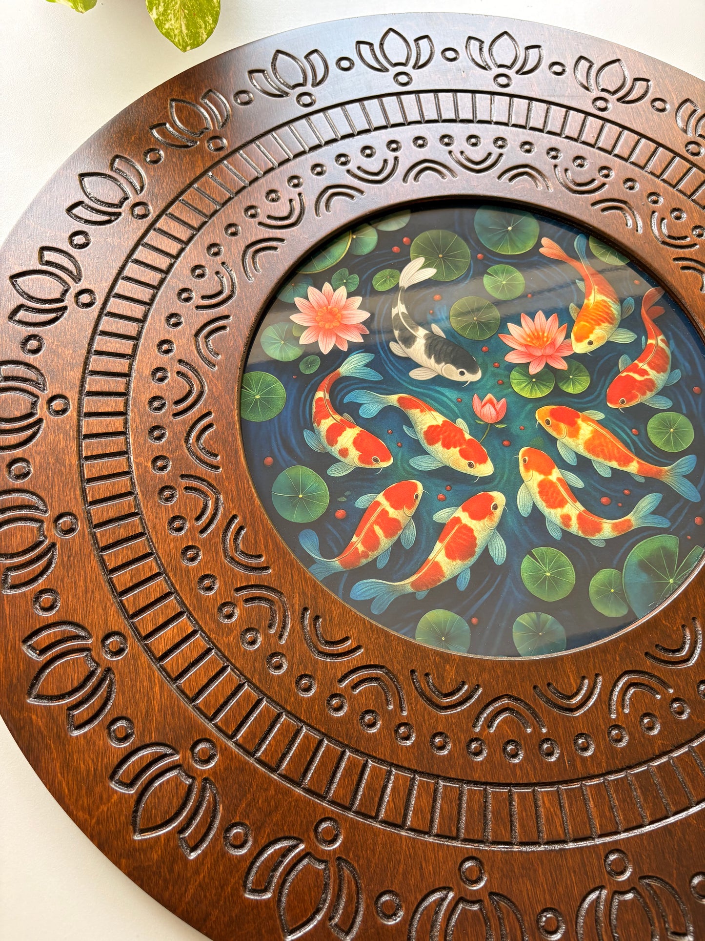 Koi Fish Handcrafted Wooden Wall Art- Symbol of Prosperity & Serenity - Decor By The Way