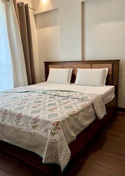 Mehzica 100% Mulmul Cotton Reversible AC Dohar – Hand Block Printed - Decor By The Way