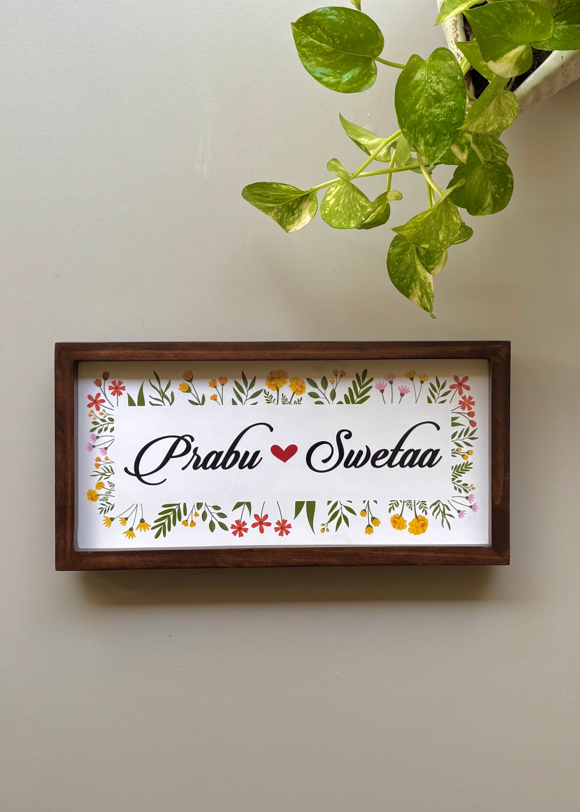 Floral Bliss Name Plate for Home - Decor By The Way