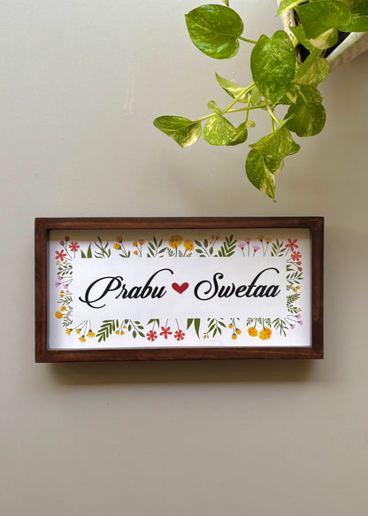 Floral Bliss Name Plate for Home - Decor By The Way