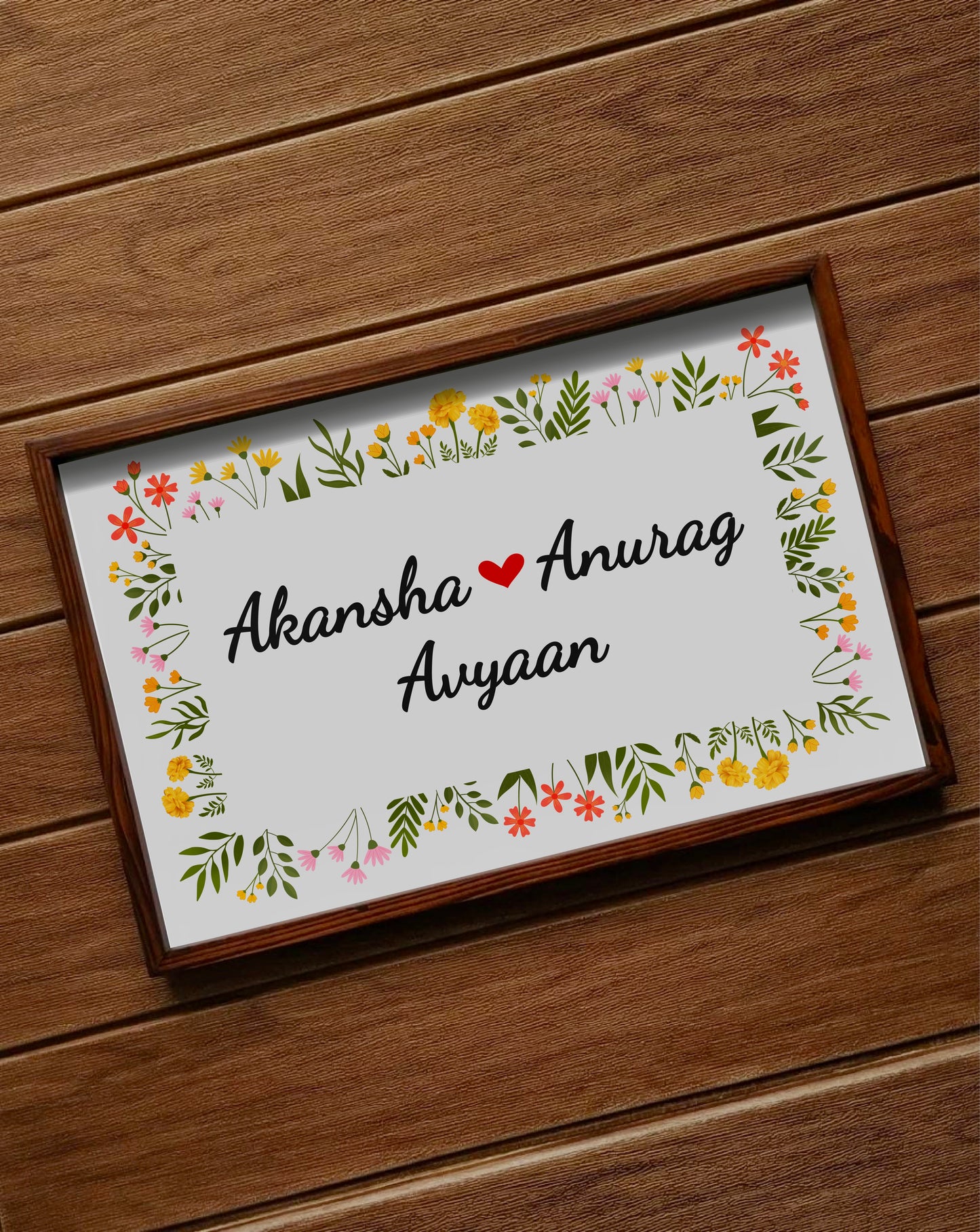 Floral Bliss Name Plate for Home