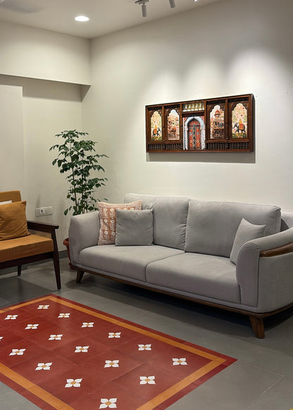 Meera Mahal Wooden Wall Decor – Grand 3D Wooden Artwork for Luxurious Interiors