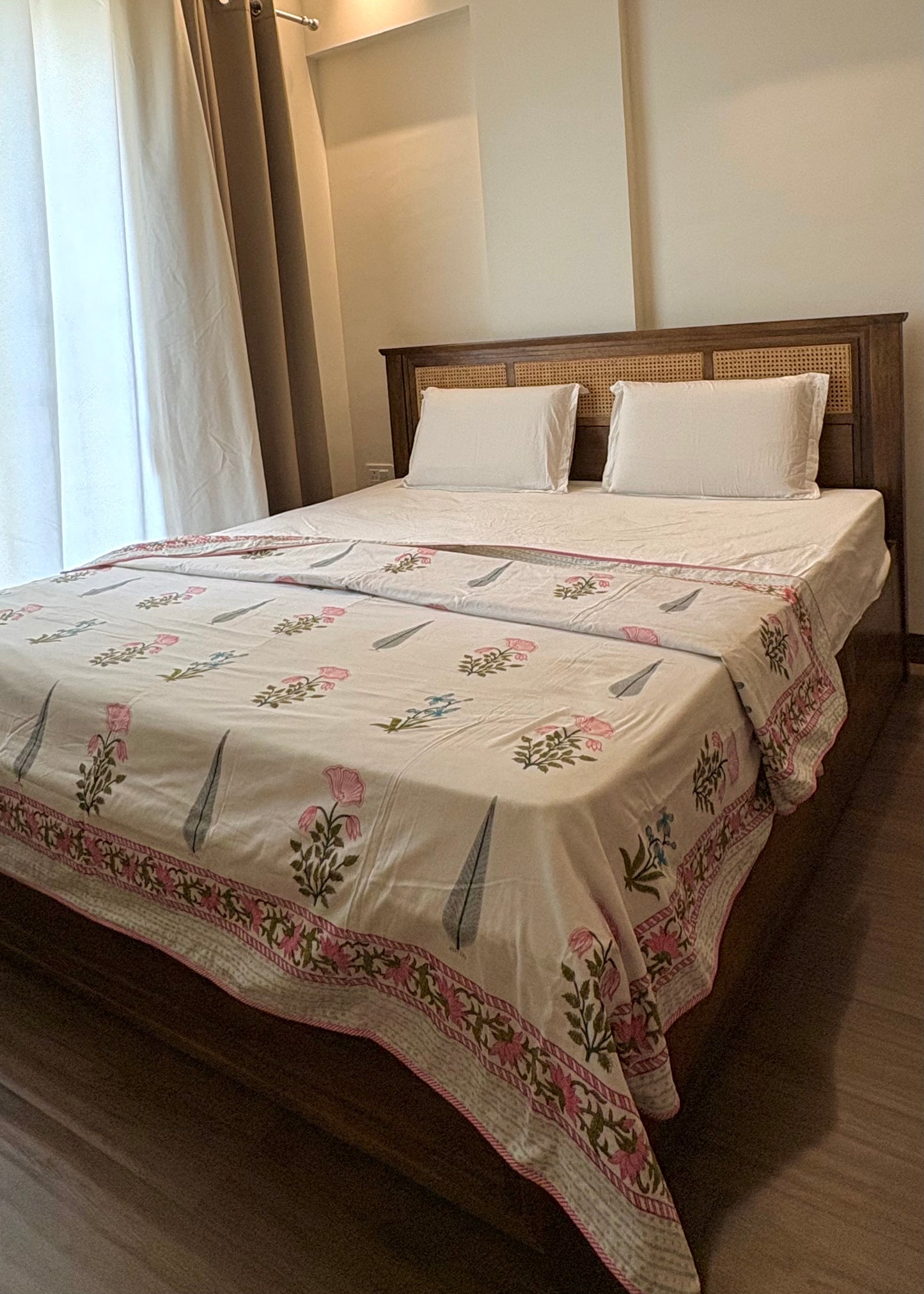 Bahar 100% Mulmul Cotton Reversible AC Dohar – Hand Block Printed - Decor By The Way
