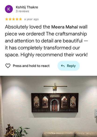 Meera Mahal Wooden Wall Decor – Grand 3D Wooden Artwork for Luxurious Interiors