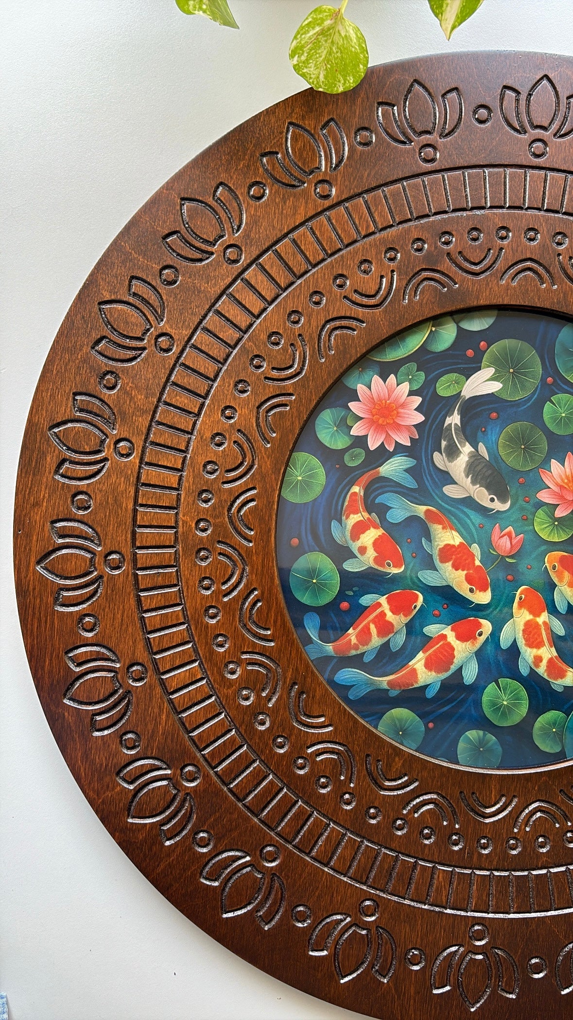 Koi Fish Handcrafted Wooden Wall Art- Symbol of Prosperity & Serenity - Decor By The Way
