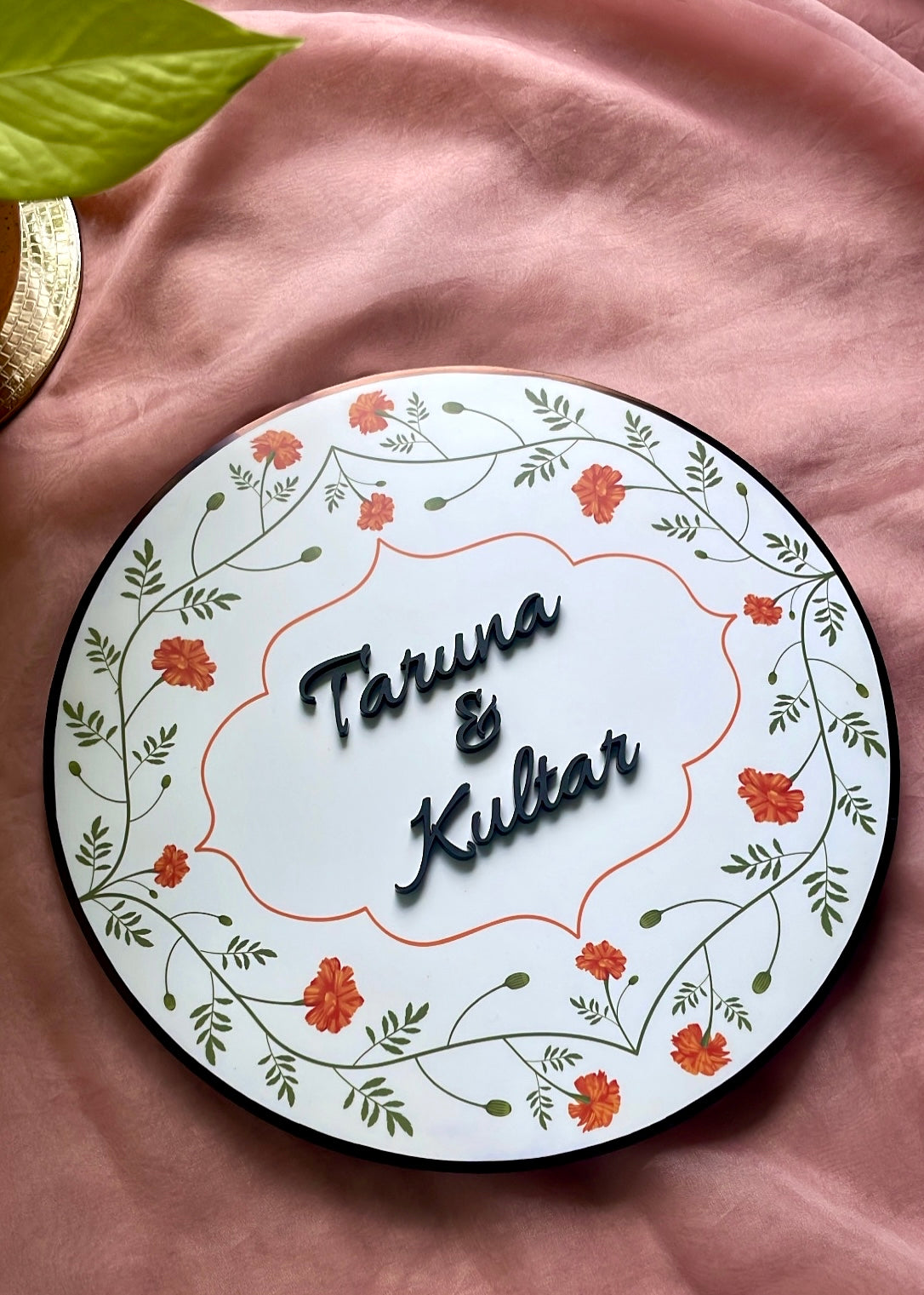 Marigold Round Name Plate - Decor By The Way