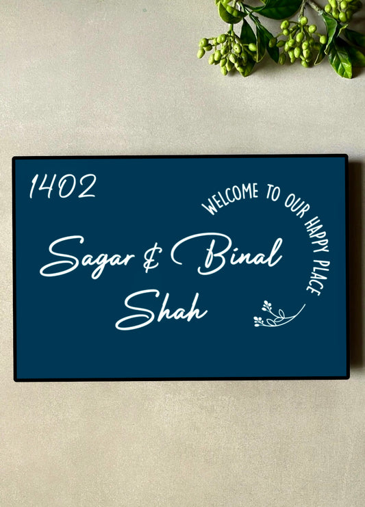 Welcome to Our Happy Place Name Sign - Decor By The Way