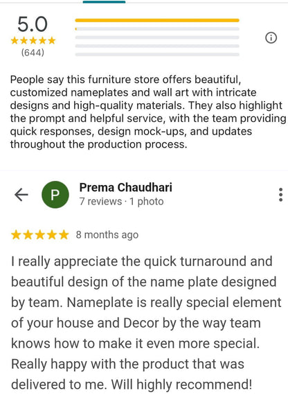 Marigold Round Name Plate - Decor By The Way