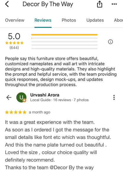 Alankar Name Plate - Decor By The Way