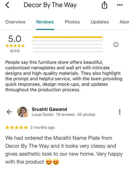 Victorian Garden Name Plate - Decor By The Way