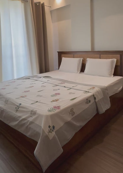 Ruhani 100% Mulmul Cotton Reversible AC Dohar – Hand Block Printed